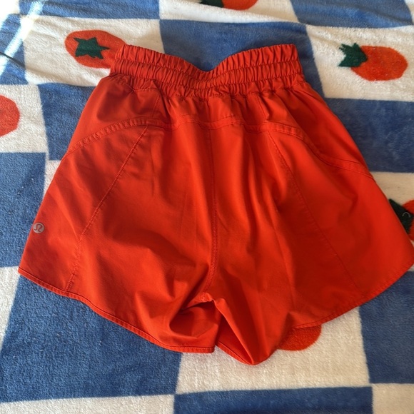 Lululemon Orange Track That High Rise Lined Short 5” - Picture 8 of 11